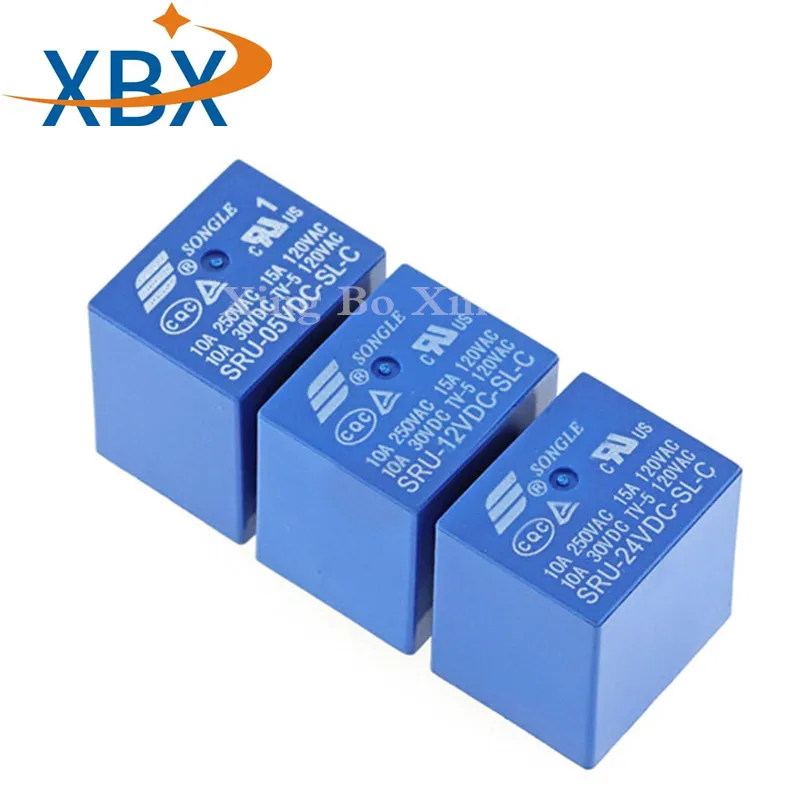 100% Новые оригинальные реле SRU 05VDC SL C 12VDC мощность 5 контактов DC5V DC12V DC24V 15A 120VAC