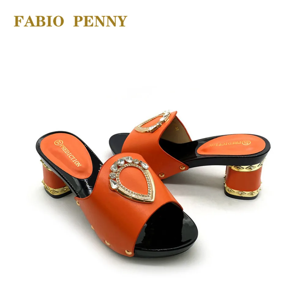FABIO PENNY Летние Стильные туфли из искусственной кожи на среднем каблуке со