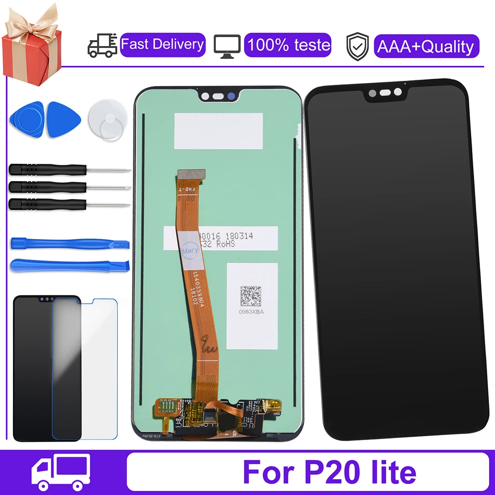 

ЖК-дисплей без битых пикселей для Huawei P20 Lite / Nova 3e, ЖК-дисплей с сенсорным экраном для замены для Huawei P20 Lite ANE-LX1 LX2