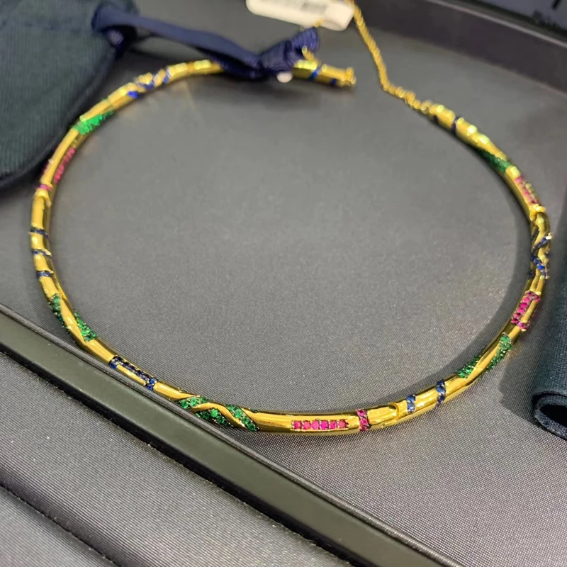 Модный шарм из стерлингового серебра копия 1:1 Реплика красочный этнический чокер