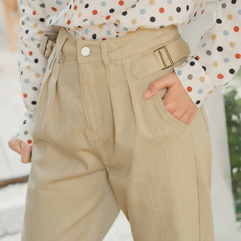 INMAN весенне-осенние однотонные прямые брюки со средней талией | Женская одежда