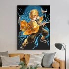 Плакаты Agatsuma Zenitsu с изображением рассекающего демонов, японское аниме, плакаты для комнаты и бара, домашнее художественное украшение