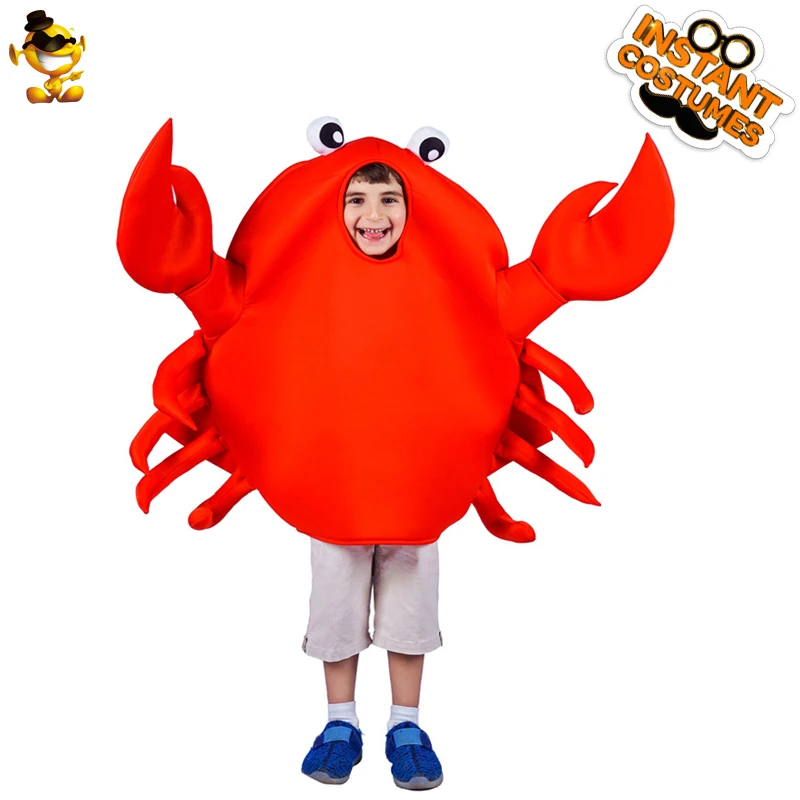 

DSPLAY Cosplay Kids Funny Crab Mascot Costume Jumpsuit Crab Mascot Costume Halloween Party