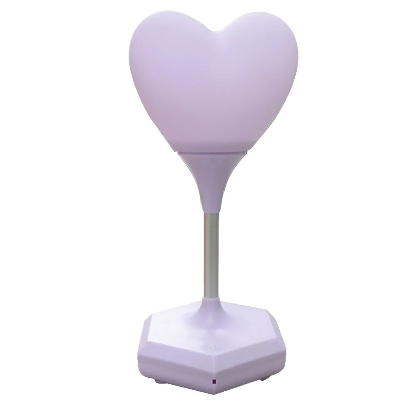 purple USB светодиодный сенсорный затемнения Сердце Силиконовый ночной Светильник дети Спальня дома Современные внутренние исследование прикроватные украшения креативный подарок лампа - Испускаемый цвет: purple
