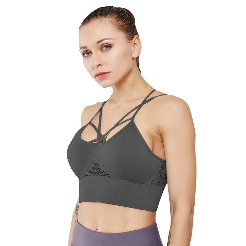 

Тренировочный спортивный фитнес пуш-ап сексуальный бюстгальтер для йоги топы для женщин высокая поддержка