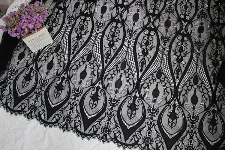 

2020 Latest new design eyelash chantilly lace fabric 3 meters/piece Vintage lace Boutique lace dress lace