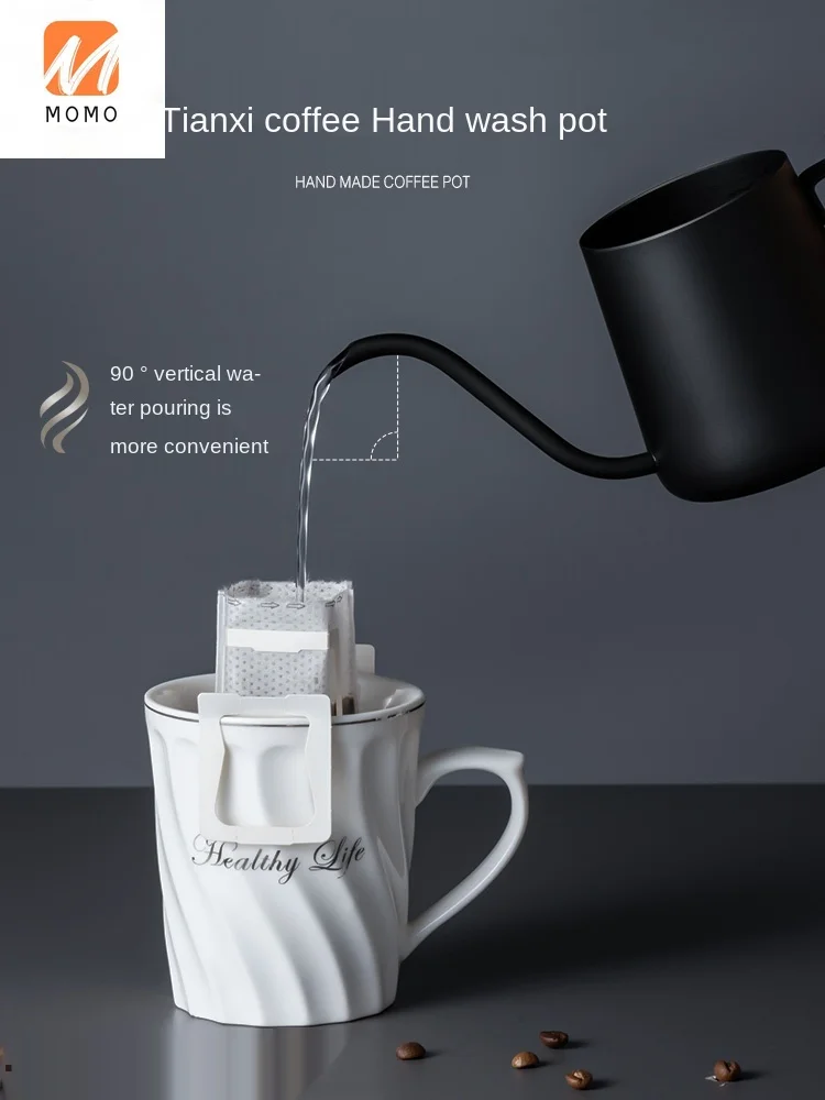 

Hand Made Coffee Maker Coffee Filter Cup Narrow-Mouth Pot Stainless Steel Household Coffee Appliance Hanging Ear Long