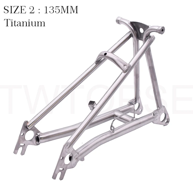 Titanium Frame 135mm TWTOPSE, титановая Велосипедная вилка для Brompton, складная велосипедная передняя вилка, задняя Треугольная рама 1& 1/", легкая 16", размер, часть - Цвет: Titanium Frame 135mm