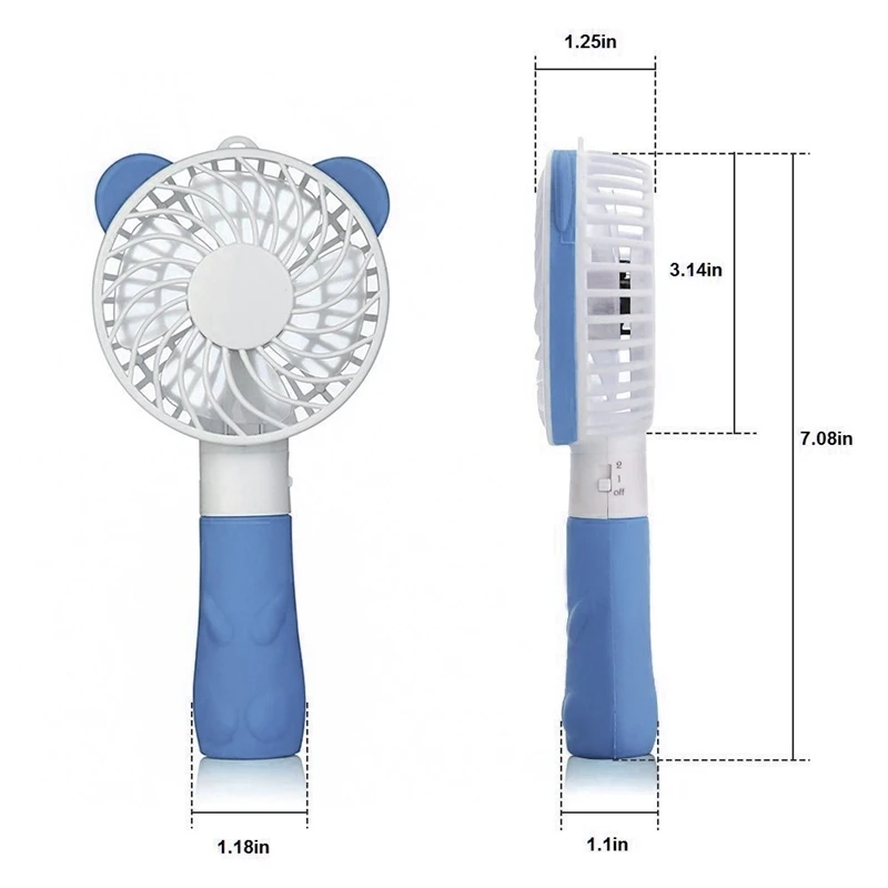 Портативный вентилятор милый медведь Мини USB Перезаряжаемый персональный