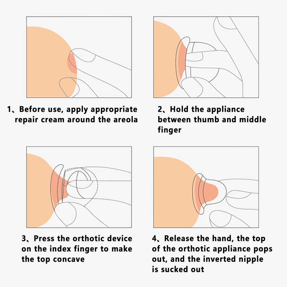 

2pcs/set Redress Sucking Assistant Correction Puller Transparent Protector Nipple Aspirator Milk Extractor Physical Traction