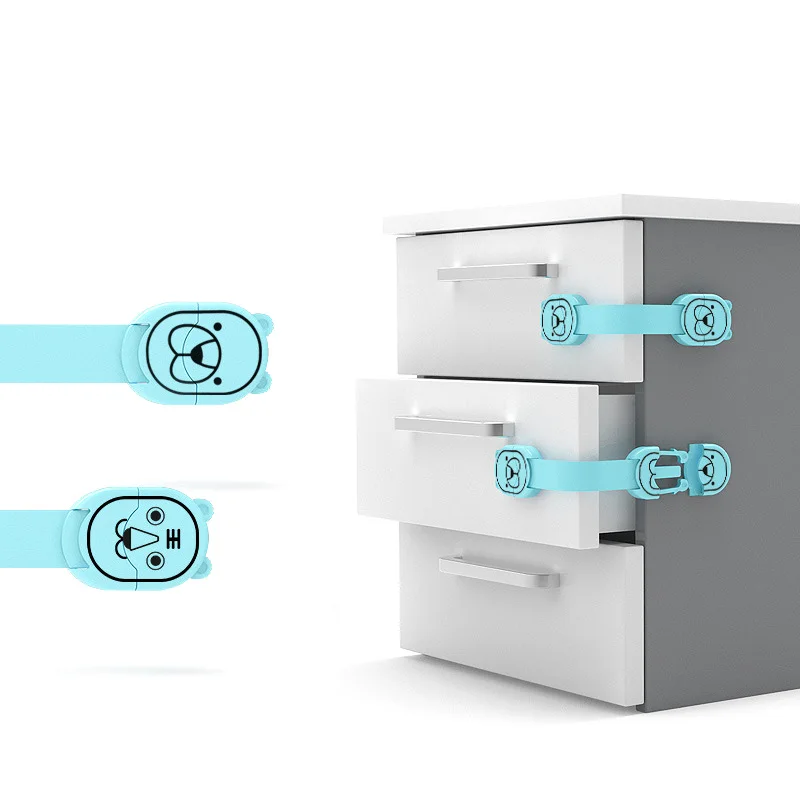 

2pcs Cartoon Drawer Door Cabinet Cupboard Toilet Safety Locks Baby Kids Safety Care Plastic Locks Straps Infant Baby Protection