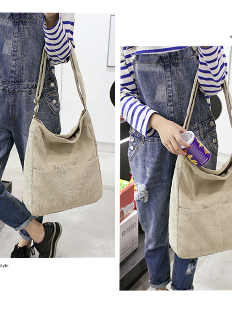 

2021 New Fashion Korean Style Bag Corduroy Shoulder Bag Foreign Trade Casual Messenger Bag Women Crossbody Bags for Women