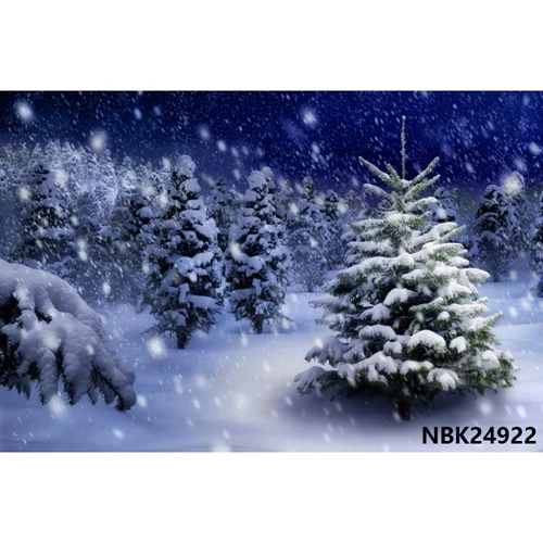 NBK24922 Виниловый фон для фотосъемки с изображением рождественской елки зимы снега снежинок горного леса - Цвет: NBK24922