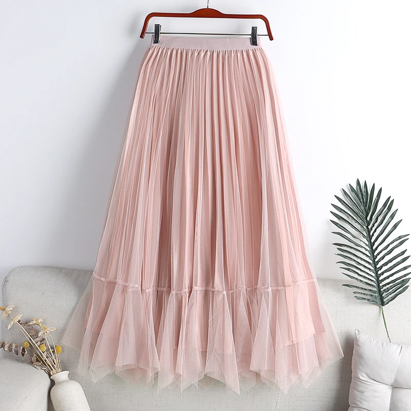 

Юбка женская однотонная трапециевидная с завышенной талией, с бархатной сеткой