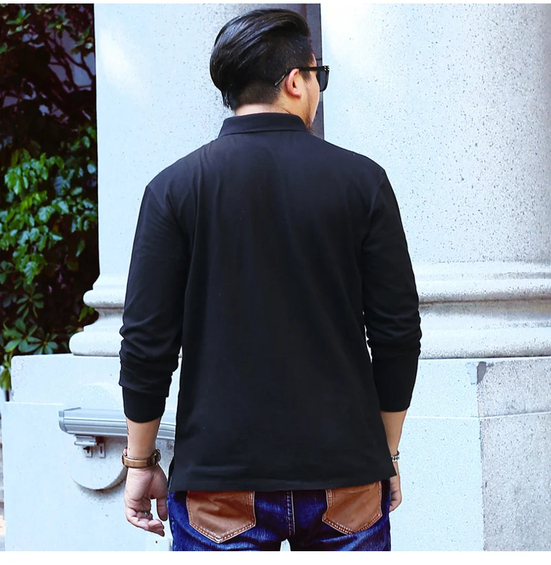 Осенняя Модная хлопковая рубашка поло мужские рубашки с длинным рукавом