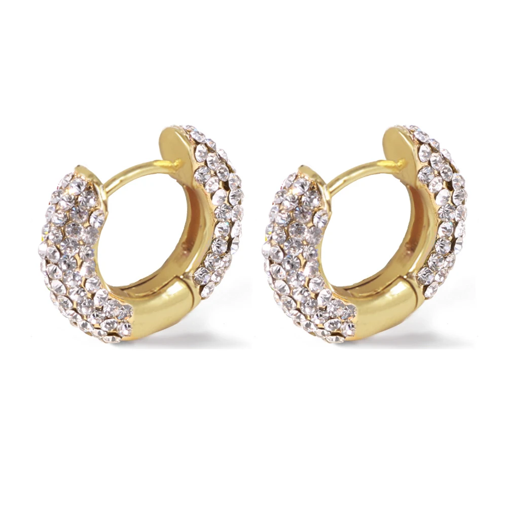 CARSINEL Фирменная Новинка Мода красочные Bijoux(украшения своими руками) с украшением в виде кристаллов Стразы Серьги в виде колец, для Для женщин маленькие серьги вашей мечты ювелирные украшения оптом ER0725 - Окраска металла: 3