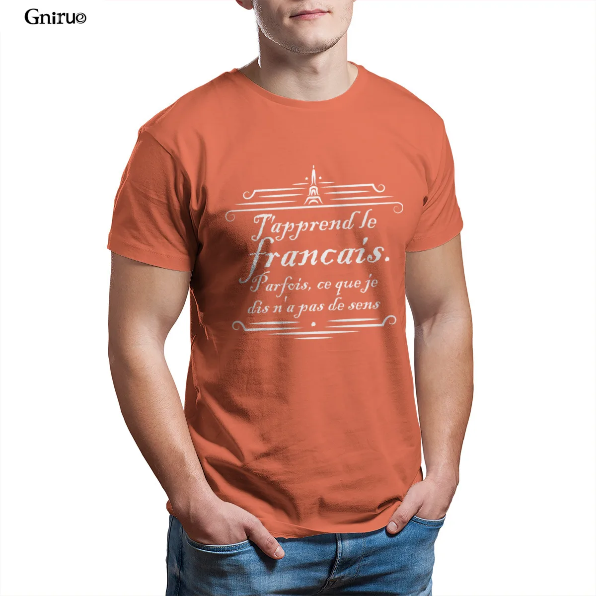 

Wholesale Learning French Mens Sport T-Shirt Printing Funny Streetwear Tops Men Clothing 101579
