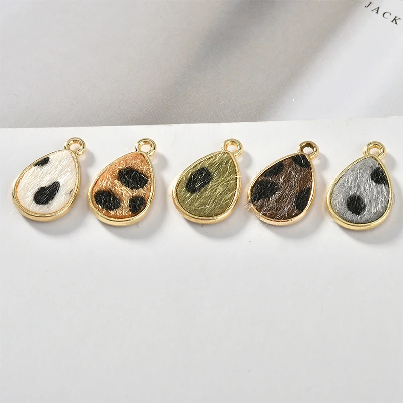 Зимняя подвеска в виде капли воды сплав Леопардовый принт двусторонняя ткань