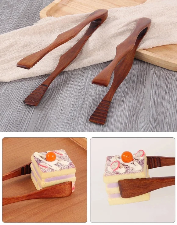 

1Pc Bamboo Wooden Kitchen Tongs Food BBQ Tool Salad Bacon Steak Bread Cake Wooden Clip Home Kitchen Utensil Cooking Tools