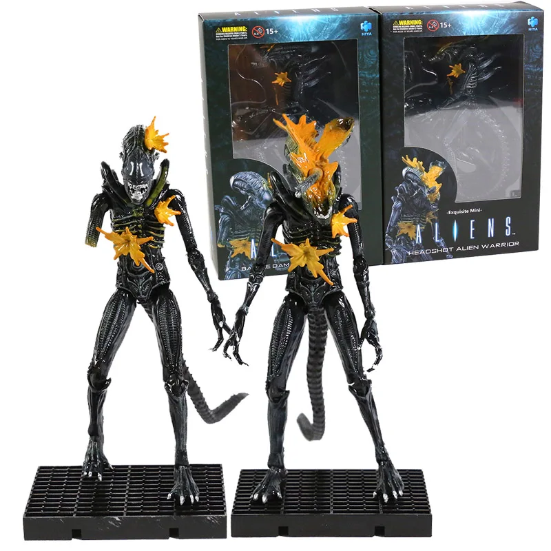 

Hiya Toys Aliens Headshot / Battle Damage Alien Warrior 5" Action Figure Toy Doll Brinquedos Figurals Collection Model Gift