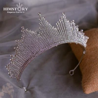 himstory high grade super shinny crystal rhinestones tiaras crown wedding bridal hair jewelry accessory