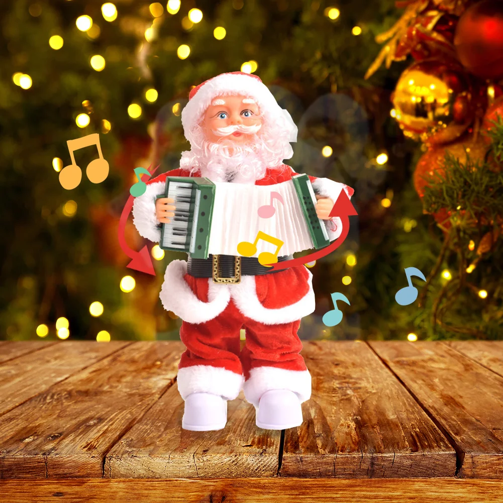 

Cute Santa Claus Doll Electric Christmas Ornament With Music Xmas Decoration For Kids Gifts Home New Year Decor