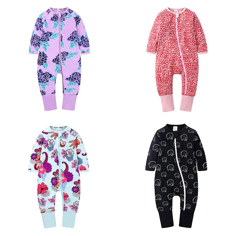 Детский хлопковый комбинезон на молнии с коротким рукавом| |