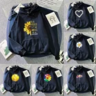 Толстовки с кулиской Осенние повседневные свитшоты с милым принтом теплая толстовка уличная одежда унисекс парный базовый пуловер парные кофты