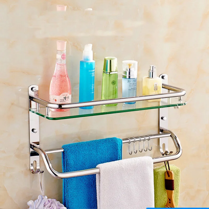 Полка для ванной комнаты из нержавеющей стали аксессуары вешалка полотенец