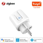 Tuya Zigbee Wi-Fi ЕС Smart Plug 16A 220V адаптер переменного тока Беспроводной пульт дистанционного управления голосовой Управление Мощность монитор таймер розетка для Google Home Alexa