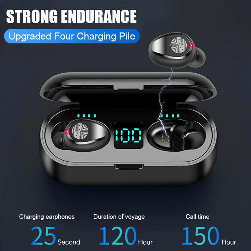 Беспроводные наушники 120 часов Hifi Bluetooth 5 0 водонепроницаемые IPX7 Siri touch USB Power Bank для