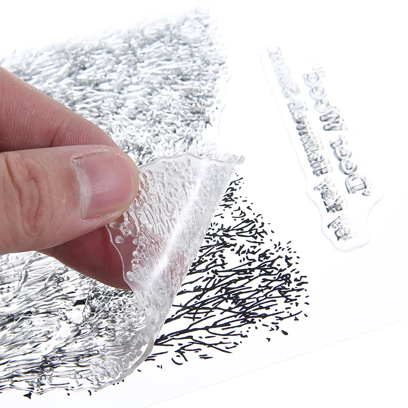 Прозрачный силиконовый штамп Рождественская олень деревья тема сцены резиновый