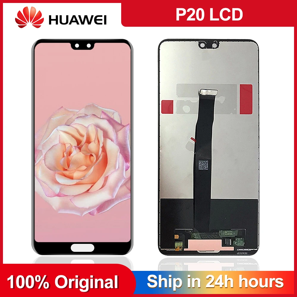 ЖК экран с сенсорным экраном и дигитайзером в сборе для Huawei P20 дисплей рамкой EML L29