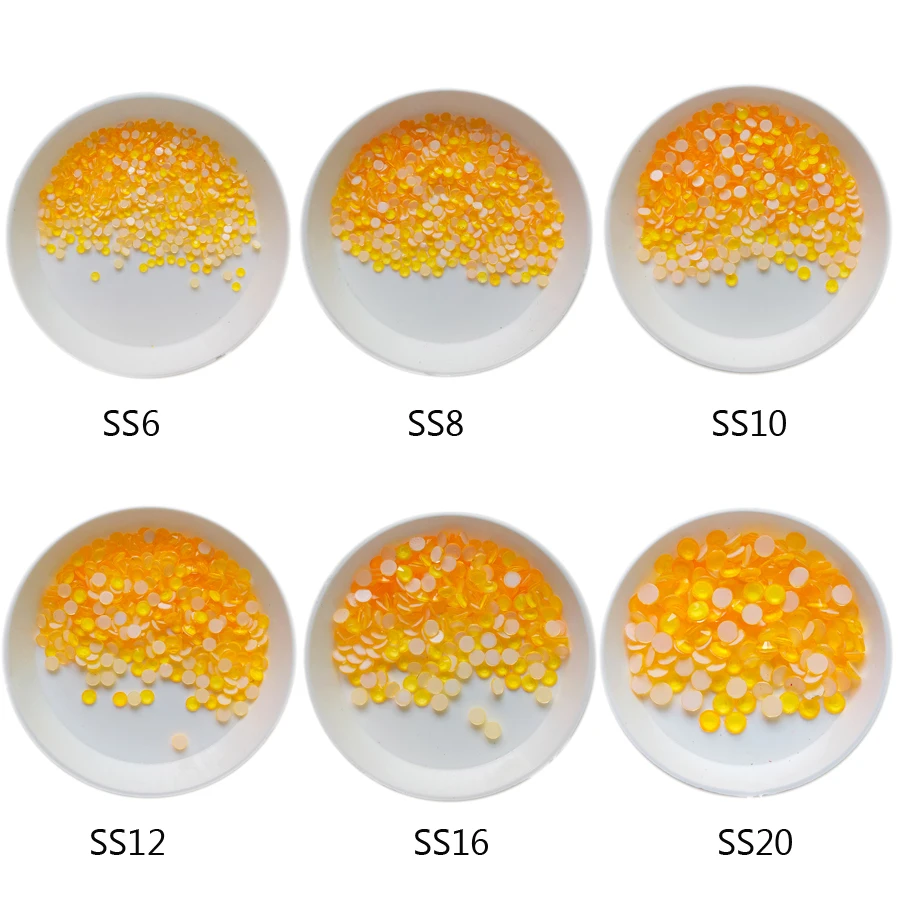 Yellow SS6-SS20 1440 шт супер блеск Flatback смешанный Флуоресцентный цвет стразы не для горячей фиксации для украшения ногтей Кристаллы - Цвет: Yellow