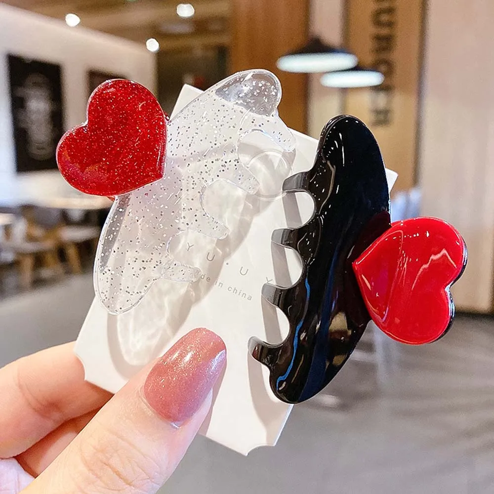 Модная Милая заколка для волос с любовью средней текстурой акриловая корейский