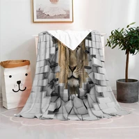 3d rhino animal fleece blanket beautiful blanket for bedroom sofa pattern flannel blanket color home decor