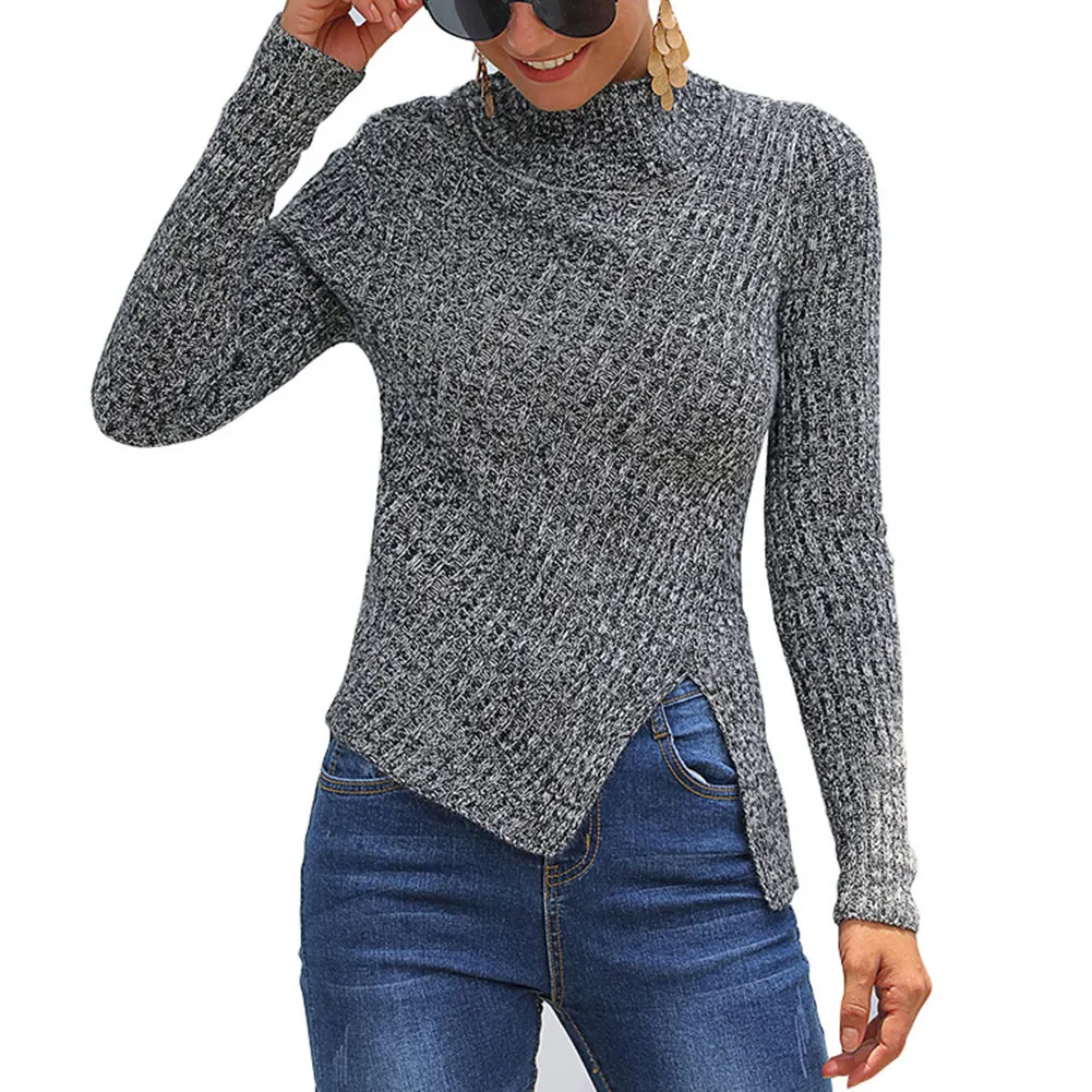 Новинка Лидер продаж женские Разделение свитер с круглым воротником толстый