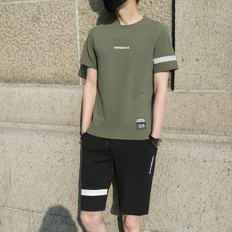 

Men Casual Sets Summer Slim Fit Jogging Tracksuits 2020 New Brand Men's Sportswear T Shirts Shorts Suit ropa hombre