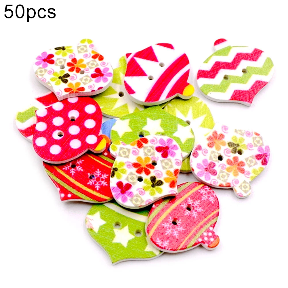 50 шт. фонарь Форма 2 отверстия деревянные декоративные пуговицы одежда