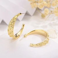 large letter c gold plated earrings for women semicircle metallic luster simple s925 needle fashion party gold plated earrings