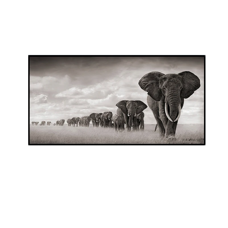 

Africa Elephants Cuadros Canvas Painting Wild Animal Scandinavia Posters and Prints Wall Art Pictures For Living Room
