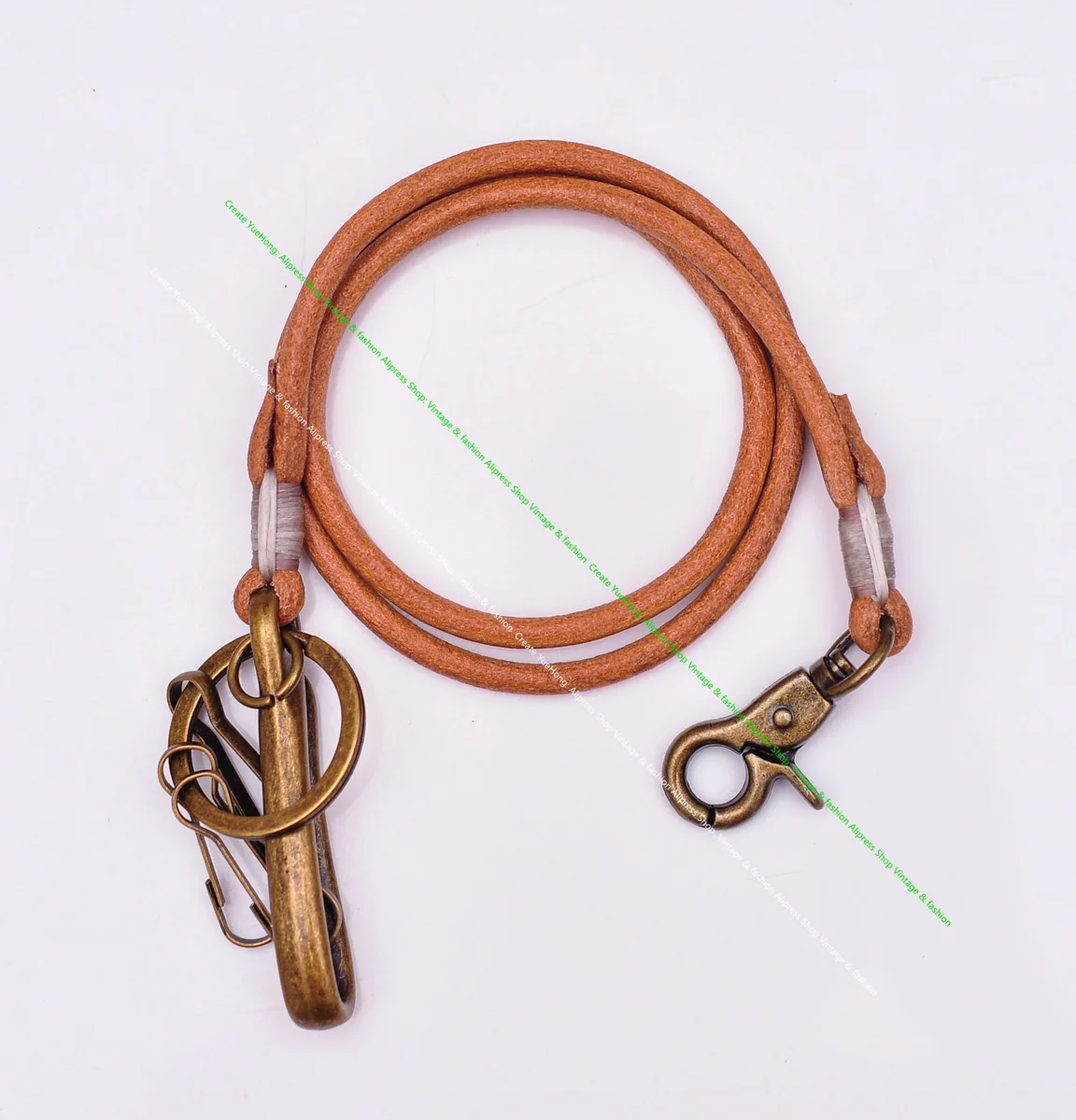 Цепочка для ключей длинный прочный кожаный кошелек из латуни 5 мм с U образным