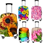 Высокоэластичный защитный чехол для багажа, красивые дорожные аксессуары с цветочным принтом для чемодана размером 18-32 дюйма, чехол для чемодана