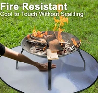 round fireproof mat barbecue mat prevents high temperature damage to the floor lawn protection mat for camping fire pit mat