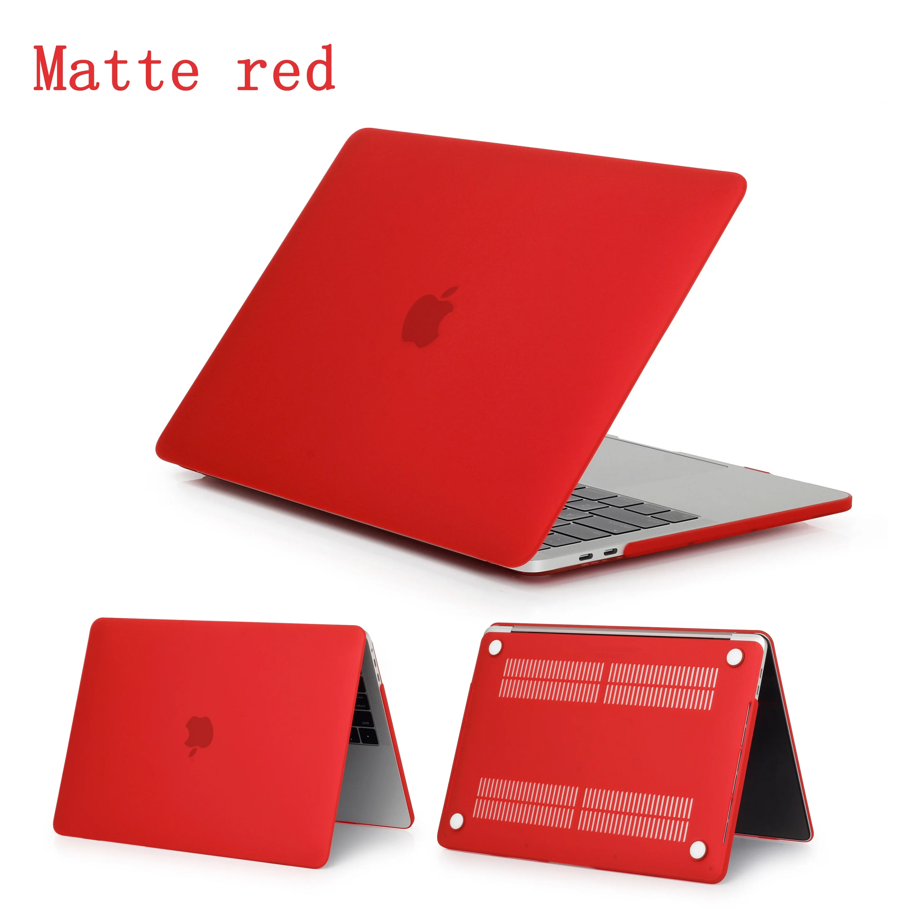 Matte Dark red Кристальный матовый чехол для Apple Macbook Air Pro retina 11 12 13 15, для Mac book New Pro 13,3 15,4 дюймов с сенсорной панелью, A1932+ подарок - Цвет: Matte Dark red