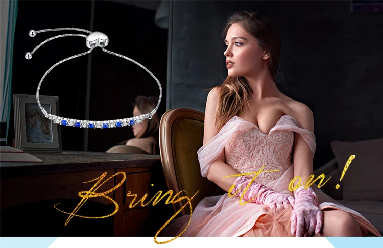 JewelryPalace многоцветный 0.4ct создан синий шпинель регулируемый браслет стерлингового серебра 925 Лидер продаж подарки для Для женщин девочек