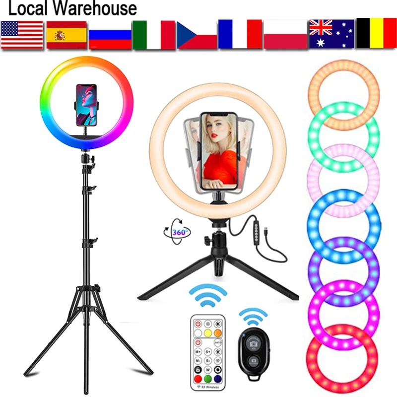 Кольцевой светильник для фотокамеры 26 см кольцевой с треугольным светом 200 Bluetooth