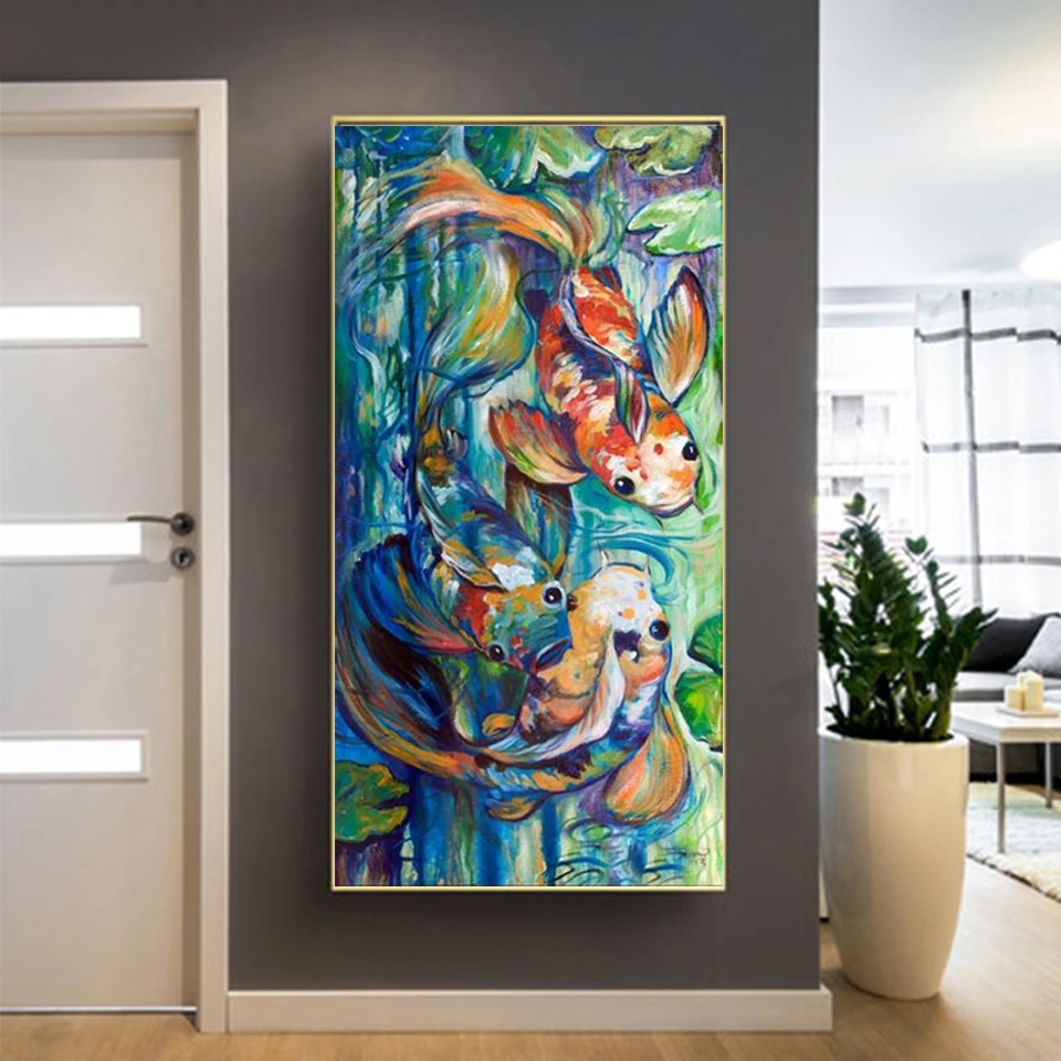 

Cross Stitch Painting 5D Abstract Diamond Home Decor Mosaic Cyprinoi Picture Embroidery Pattern Full Round Drill Wall Sticker