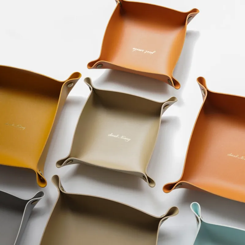 Настольная поднос для хранения Кожаная подставка ключей домашний декор костей