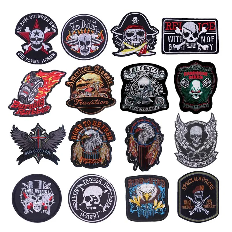 Панк череп орел крутой Железный На заплатках на одежде наклейки ткани рюкзак